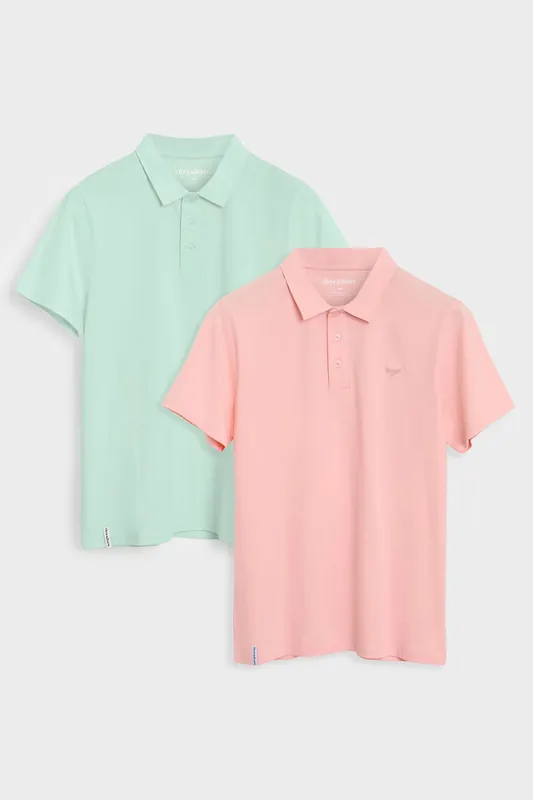 2-Pack Cotton Jersey Polo Shirts