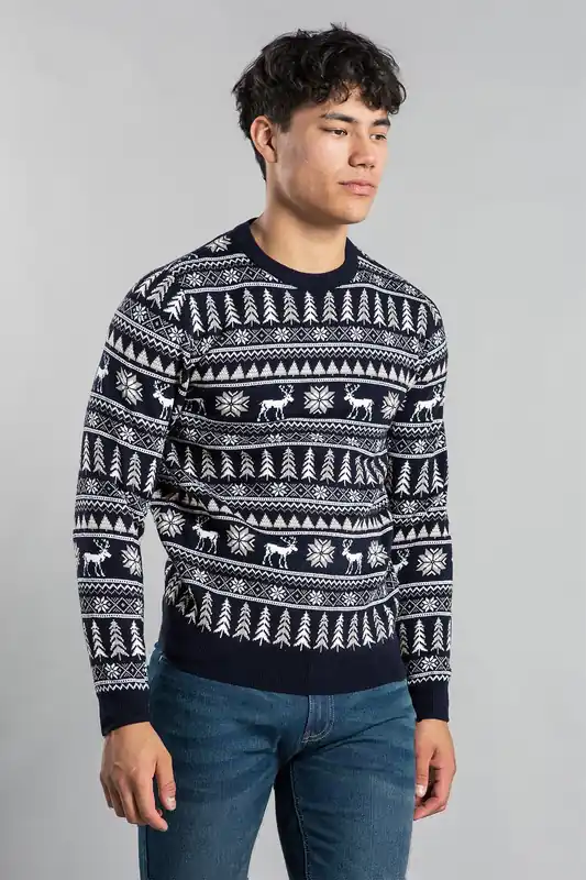 Festive Crew Neck Jacquard Knit Jumper - Tokyo Laundry