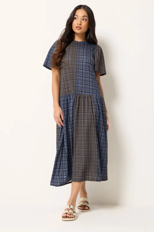 Petite Check Midi Dress - PixieGirl
