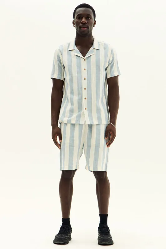 Striped Short Sleeve Shirt & Shorts Co-Ord Set