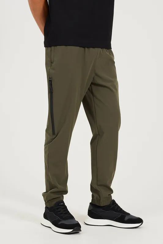 Zip Detail Cuffed Trousers With Elasticated Waist - Brave Soul