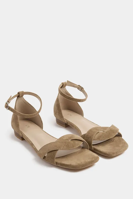 Twisted Low Heel Sandals In Standard Fit - Long Tall Sally