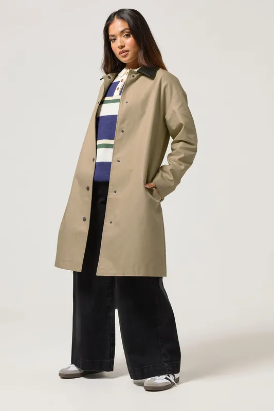 Petite Faux Leather Car Coat - PixieGirl