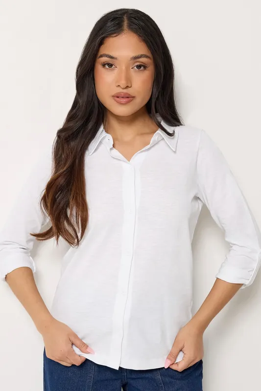 Petite Button Cotton Shirt - PixieGirl