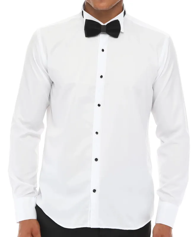 Wing Collar Double Cuff Piping Shirt - TruClothing