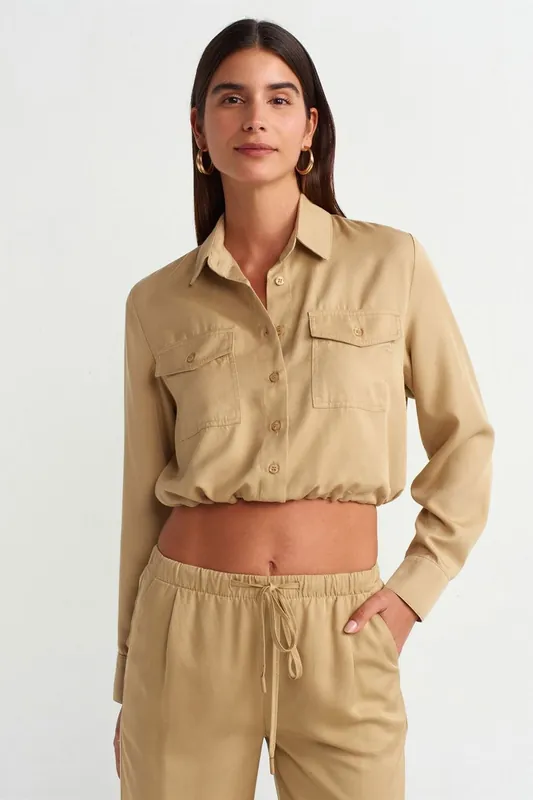 Tencel Crop Shirt Blouse - Dilvin