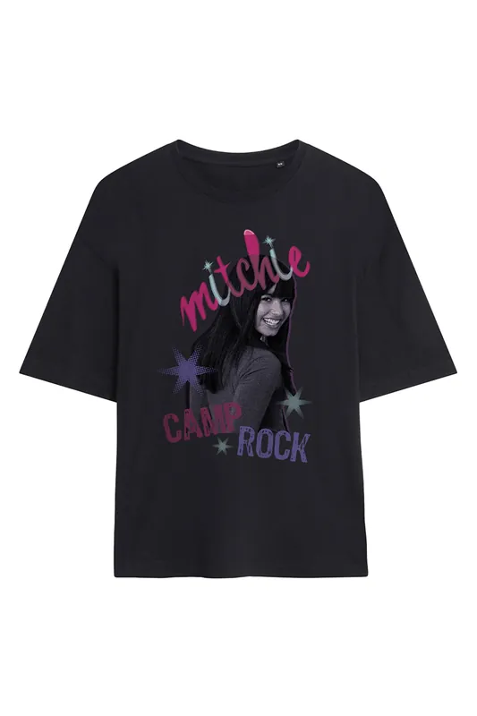 Camp Rock Mitchie Airbrush Oversized T Shirt, Black - Disney