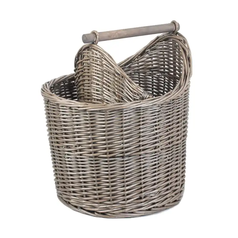 Wicker Bathroom Basket - Red Hamper