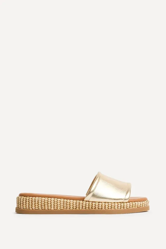 Stay Gold Flatform Mule Sandals - Linzi