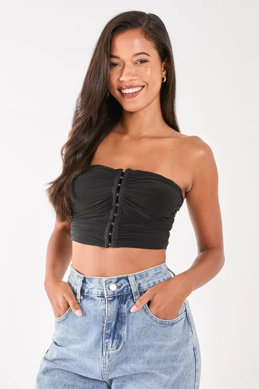 Eyelet Detail Corset Top - Pink Vanilla