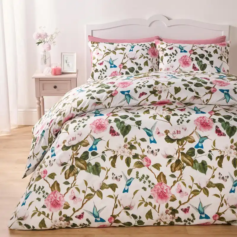 Spring Duvet Cover Set Reversible Floral Bedding Pillowcases Blossoms - OHS