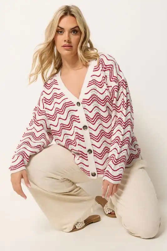 Zig Zag Pointelle Cardigan - Yours