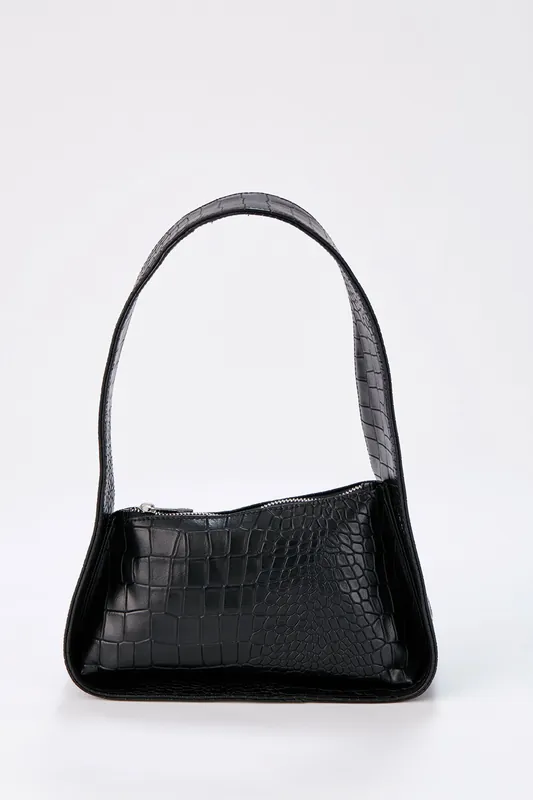Asymmetric Croc Shoulder Bag - Belissh