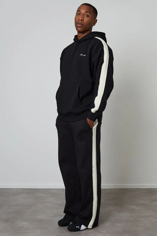 Wide Leg Side Stripe Joggers - Threadbare