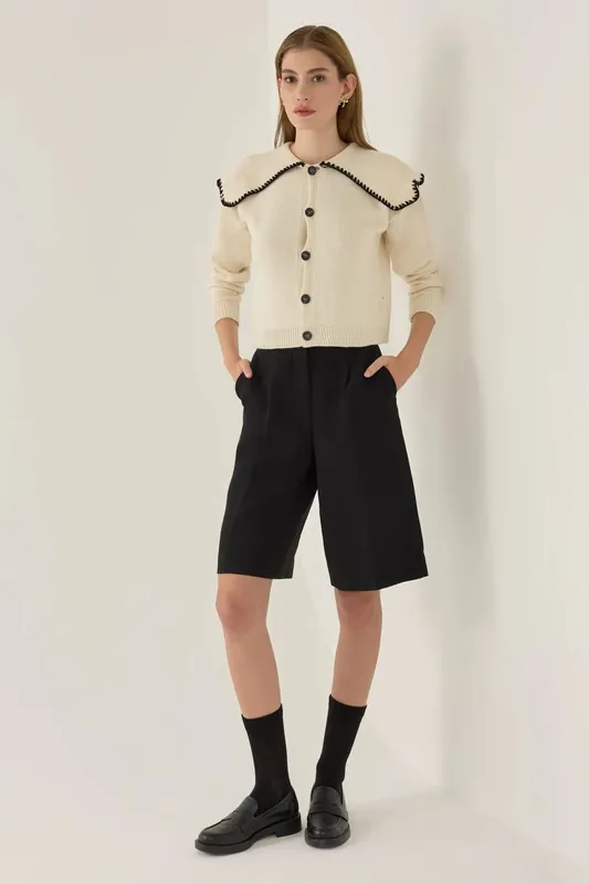 Shawl Collar Knit Sweater - Hiccup