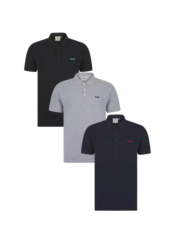 3-Pack Embroidered Logo Polo Shirt