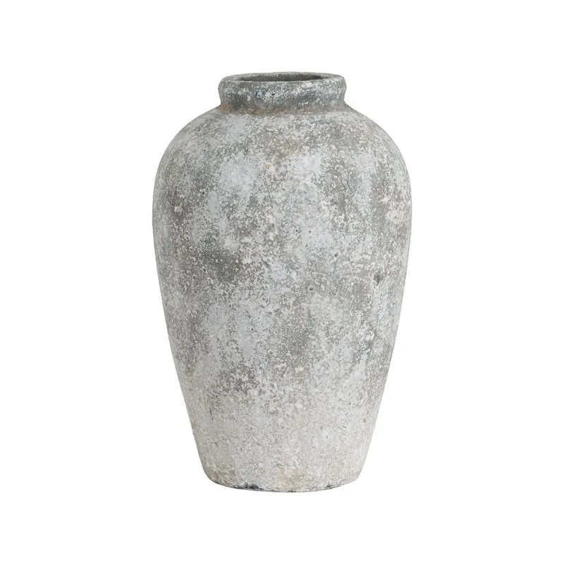 Aged Stone Tall Ceramic Vase - Hill Interiors