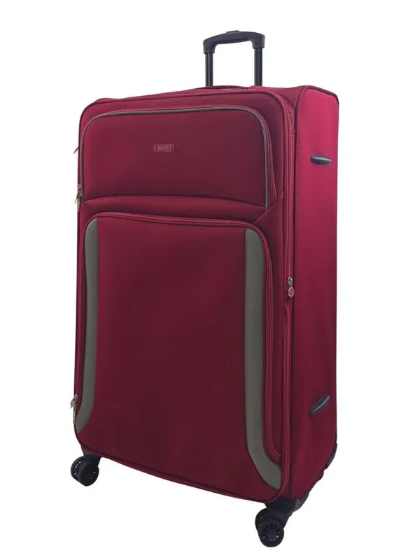 Soft Extra Large 8 Wheel Luggage Light Travel Suitcase - Infinity Leather