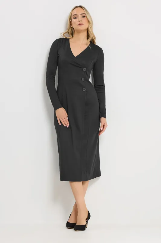 Tall Button Wrap Midi Dress - Long Tall Sally