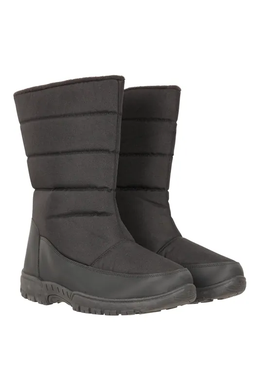 Icey' Snowproof Textile Upper Sherpa Fleece Lined Grippy Snow Boots - Mountain Warehouse