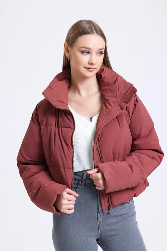 Stand Collar Zipper Puffer Jacket - Hiccup