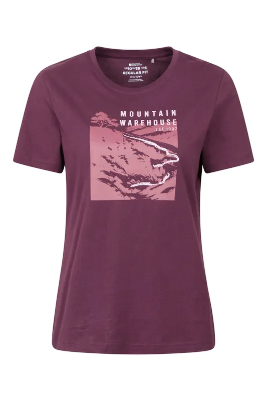 Winding Trek' Soft Lightweight Casual Short Sleeve Graphic T-Shirt