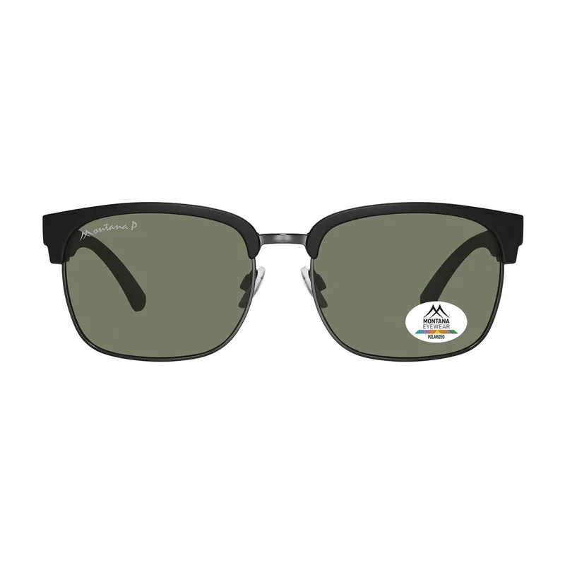 Round Matte Black Gunmetal Green Polarized MP192 - montana