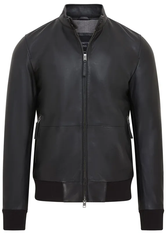 Retro Leather Bomber Jacket - Adak
