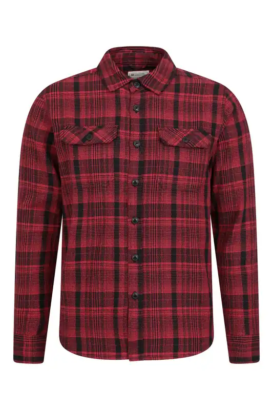 Clyde' Comfortable Warm Layering Cotton Checked Shirt - Mountain Warehouse