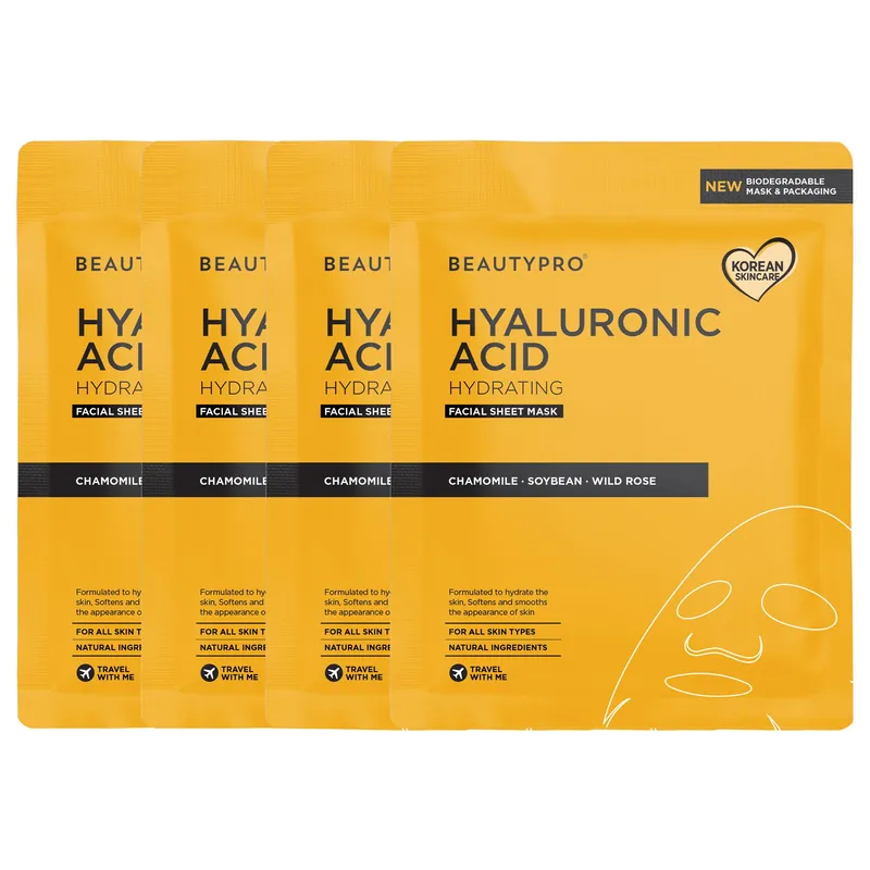 Hyaluronic Acid Hydrating Sheet Mask - Pack Of 4