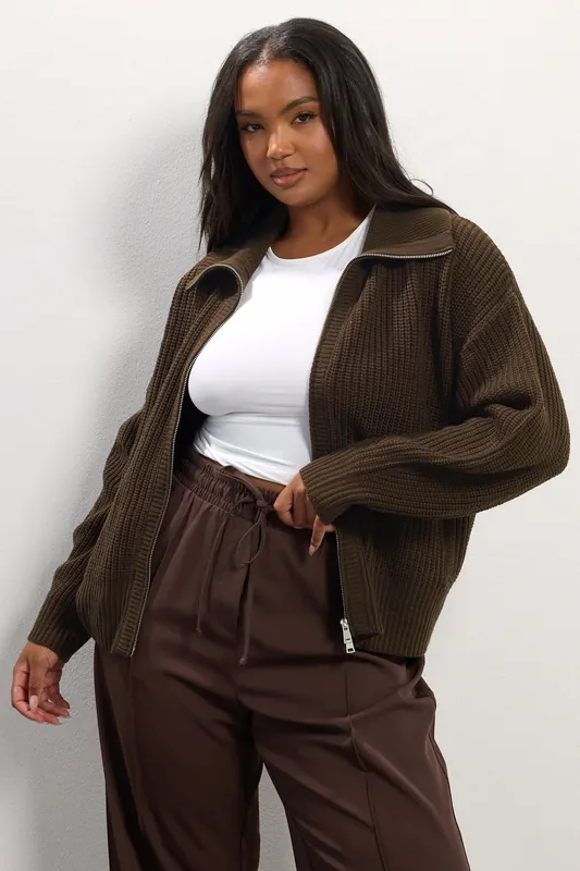 Bomber Knitted Cardigan - Yours