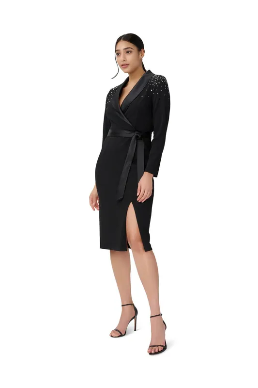 Embellished Tuxedo Midi Dress - Adrianna Papell