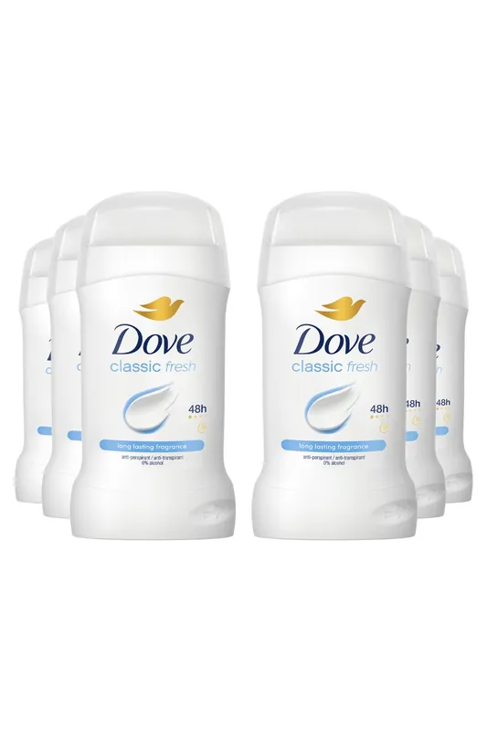 Classic Fresh 'Antiperspirant' Deo Stick w/ 48H Protection 50ml, 6pk - Dove