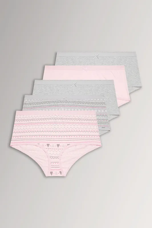 5 Pack Fairisle Full Briefs - Yours