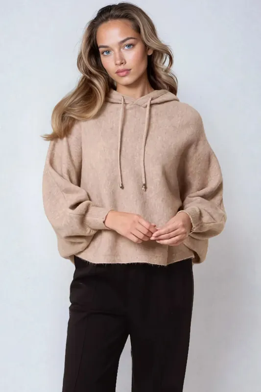 Boxy Knit Hoodie - Aftershock London