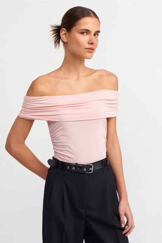 Off-Shoulder Slim Fit Jersey Blouse