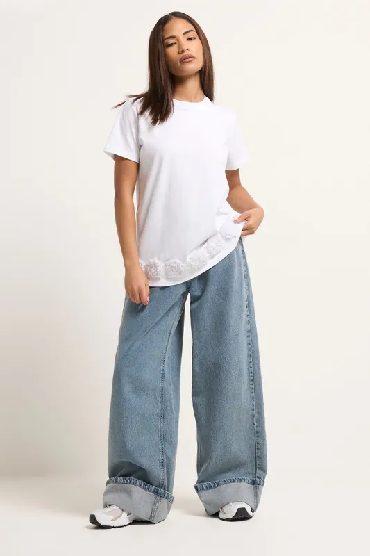 Petite Flower Hem T-Shirt