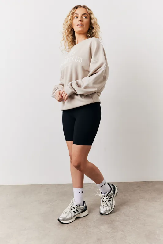Stone Fit Leisure Club Graphic Oversized Sweatshirt - In The Style