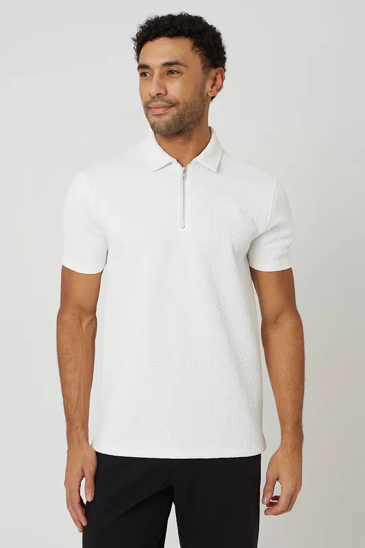 Quarter Zip Short Sleeve Polo Shirt - Brave Soul