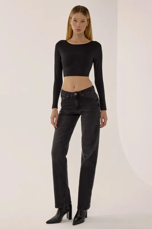 Low Waist Straight Leg Jeans - Hiccup
