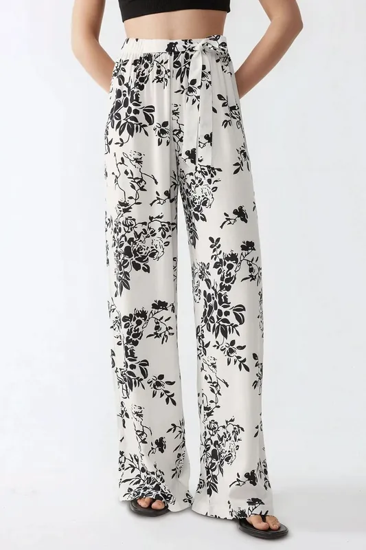 Wide Leg Printed Pants - Hiccup