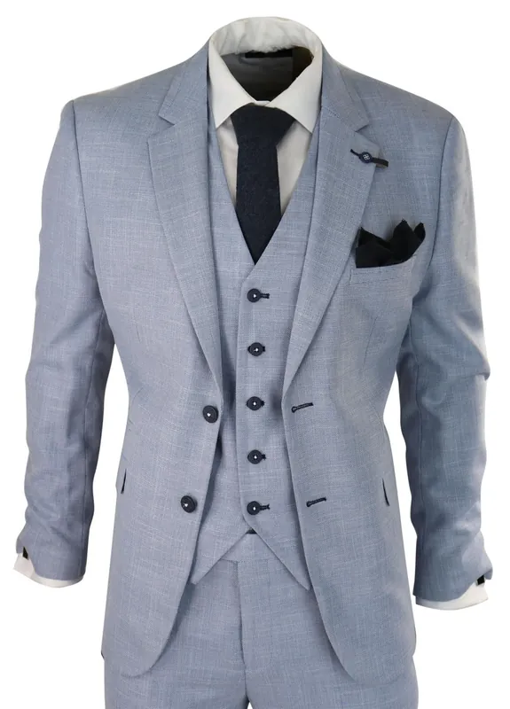 3 Piece Linen Suit Summer Tailored Fit Wedding Prom Classic Suit - Infinity Leather