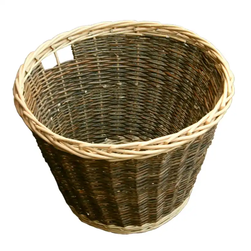 Wicker Round Rustic Log Basket - Red Hamper
