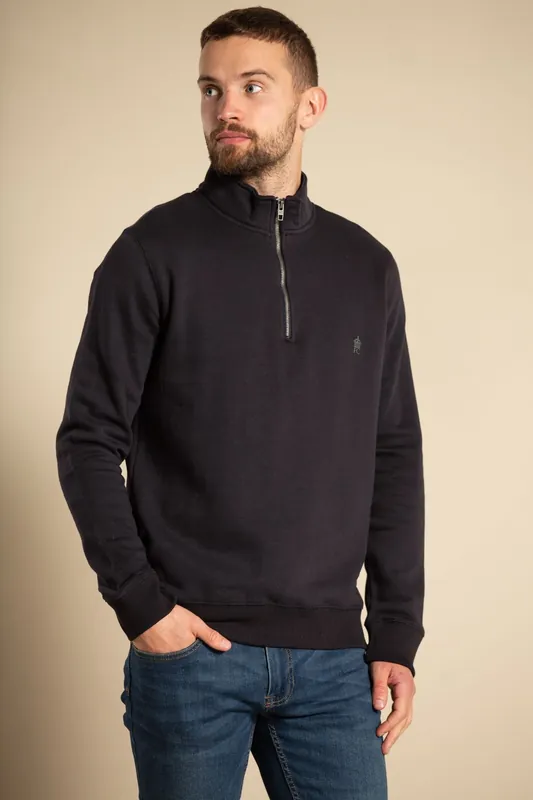 Cotton Blend Half-Zip Jumper