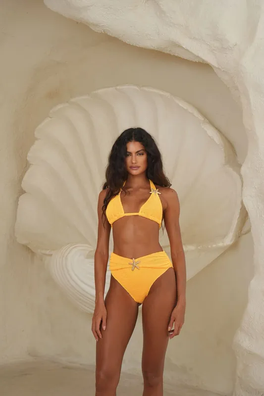 Carmen Scrunch Triangle Bikini Top - Moda Minx
