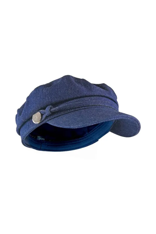 Cotton Peaked Denim Baker Boy Hat - Sock Snob