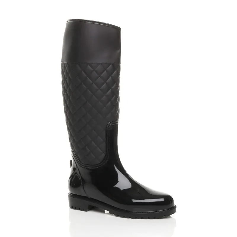 Low Block Heel Festival Camping Wellies - AJVANI