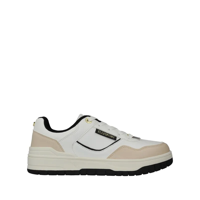 Chunky White Trainer with Beige Accents - Elle Sport