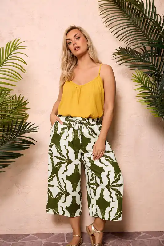 Tile Print Wide Leg Culottes - Yours