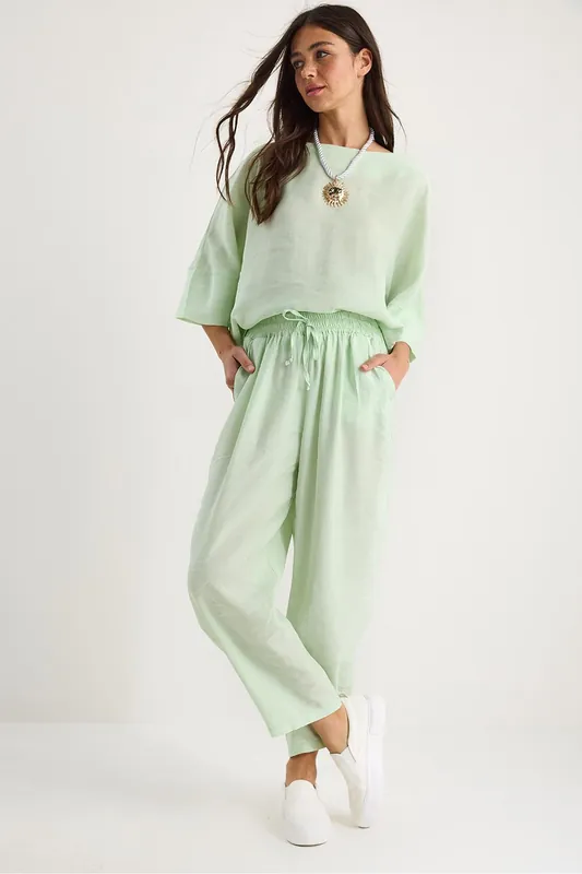 Oversized Boat Neck Polyester Two-Piece Co-ord Set